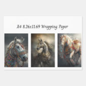 Wrapping Papers Decoupage 9 A4 Horses Inpakpapier Vel (Voorkant 2)