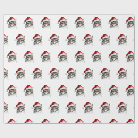 Wrapping Papers - Feestelijke Maine Coon met Kerst Cadeaupapier (Vlak)