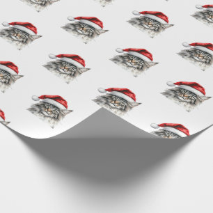Wrapping Papers - Feestelijke Maine Coon met Kerst Cadeaupapier