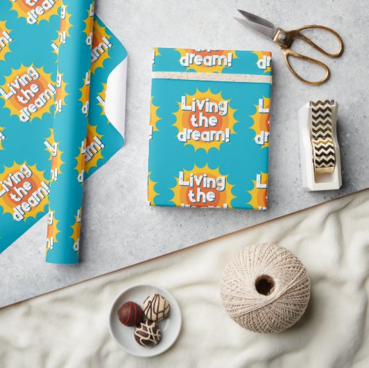Wrapping papier 'de droom leven' voor gepensioneer (Crafts)