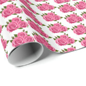 Wrapping papier-roze rozen cadeaupapier (Rol Hoek)