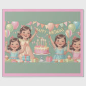 Wrapping papier- verjaardagsfeestje wikkelen cadeaupapier (Vlak)