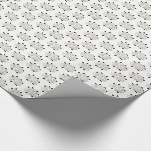 Wrapping papier-witte rozen cadeaupapier (Hoek)