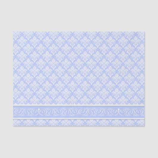 Wrapping Tissue - Wedgewood Blue Damask Tissuepapier (Voorkant)