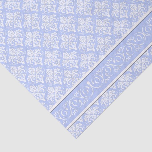 Wrapping Tissue - Wedgewood Blue Damask Tissuepapier (Detail)