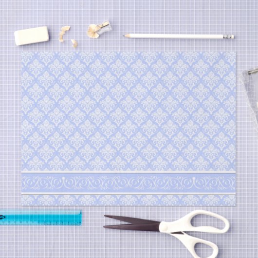 Wrapping Tissue - Wedgewood Blue Damask Tissuepapier (Craft)