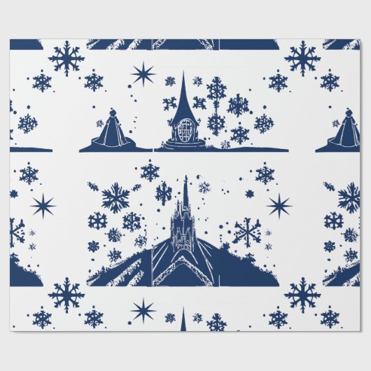 Wrapping van kerstcadeaubonblauw op wit papier (Vlak)