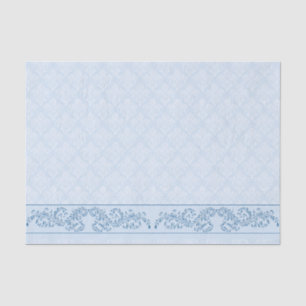 Wrapping weefsel - Icy Blue Damask Tissuepapier