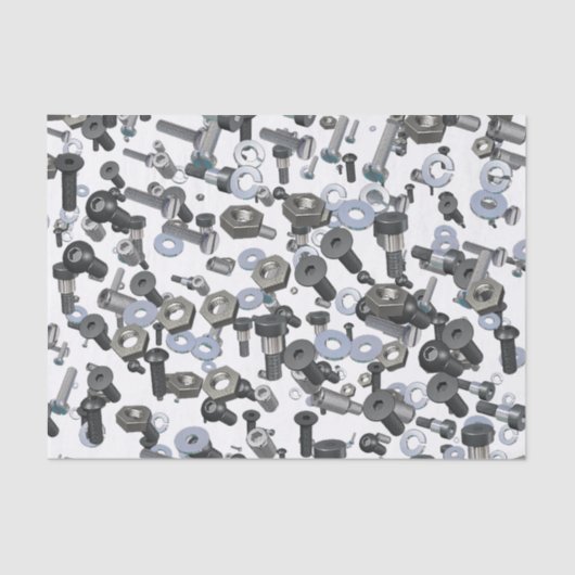 Wrapping Weefsel - Noten en bouten Tissuepapier (Voorkant)