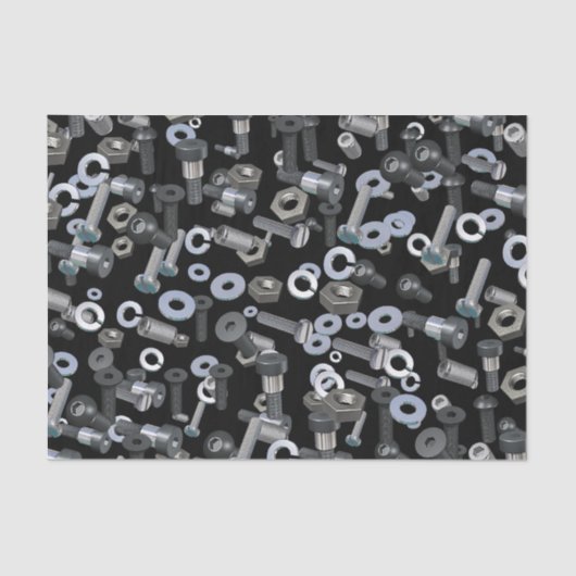 Wrapping Weefsel - Noten en bouten Tissuepapier (Voorkant)