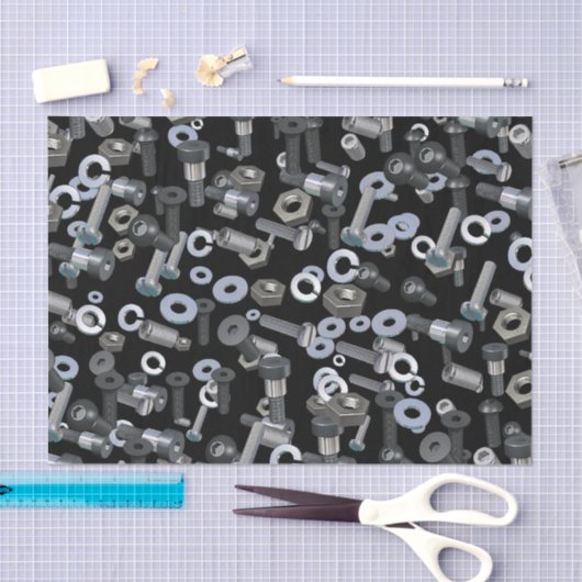 Wrapping Weefsel - Noten en bouten Tissuepapier (Craft)