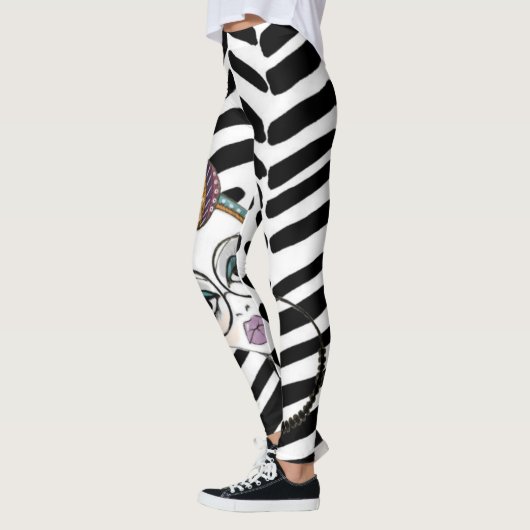 Wrapping zwart-wit leggings (Links)