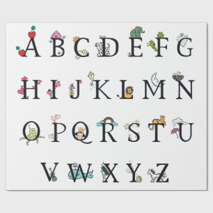 WRAPPINGSPAPIER: ALPHABET CHART CADEAUPAPIER
