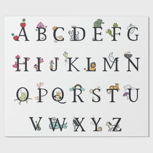 WRAPPINGSPAPIER: ALPHABET CHART CADEAUPAPIER (Vlak)
