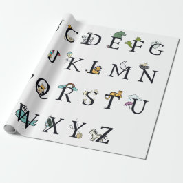 WRAPPINGSPAPIER: ALPHABET CHART CADEAUPAPIER