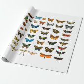 WRAPPINGSPAPIER:  BUTTERFLY-KARTJE CADEAUPAPIER (Uitgerold)