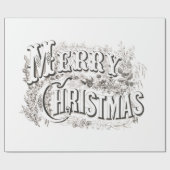 WRAPPINGSPAPIER : MERRY CHRISTMAS ILLUSTRATION CADEAUPAPIER (Vlak)
