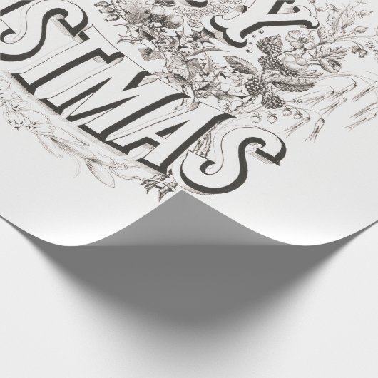 WRAPPINGSPAPIER : MERRY CHRISTMAS ILLUSTRATION CADEAUPAPIER (Hoek)