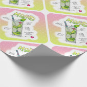 WRAPPINGSPAPIER - MOJITO RECIPE COCKTAIL ART CADEAUPAPIER (Hoek)