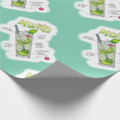 WRAPPINGSPAPIER - MOJITO RECIPE COCKTAIL ART CADEAUPAPIER (Hoek)