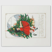 WRAPPINGSPAPIER : VINTAGE CHRISTMAS-ILLUSTRATIE CADEAUPAPIER (Vlak)