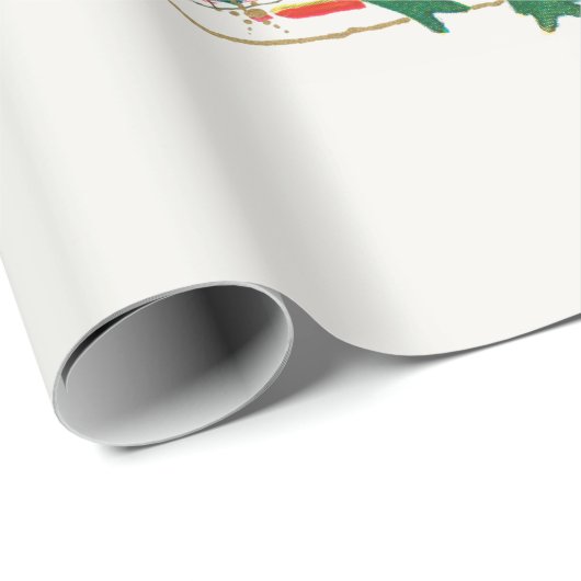 WRAPPINGSPAPIER : VINTAGE CHRISTMAS-ILLUSTRATIE CADEAUPAPIER (Rol Hoek)