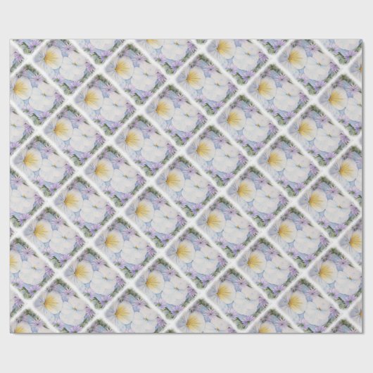 WRAPPINGSPAPIER VOOR WITTE PANSY-PARTIJ CADEAUPAPIER (Vlak)