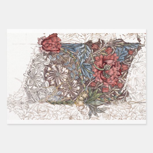 WRAPPINGSPAPIER : WILLIAM MORRIS : HONEYSUCKLE INPAKPAPIER VEL (Voorkant 3)