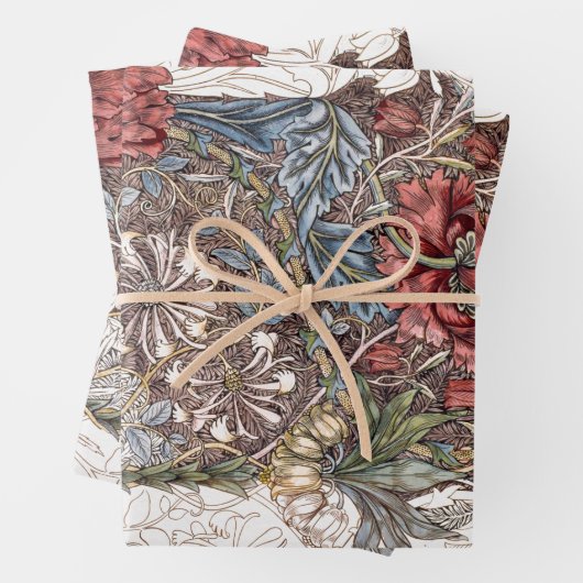 WRAPPINGSPAPIER : WILLIAM MORRIS : HONEYSUCKLE INPAKPAPIER VEL (In situ)