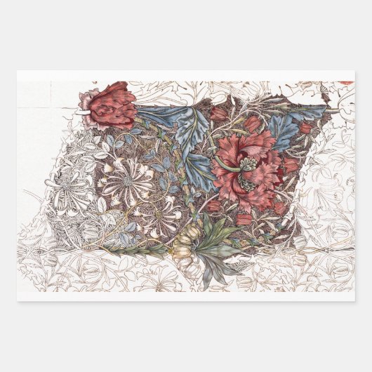 WRAPPINGSPAPIER : WILLIAM MORRIS : HONEYSUCKLE INPAKPAPIER VEL (Voorkant)
