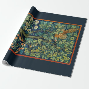 WRAPPINGSPAPIER : WILLIAM MORRIS : PHEASANT CADEAUPAPIER