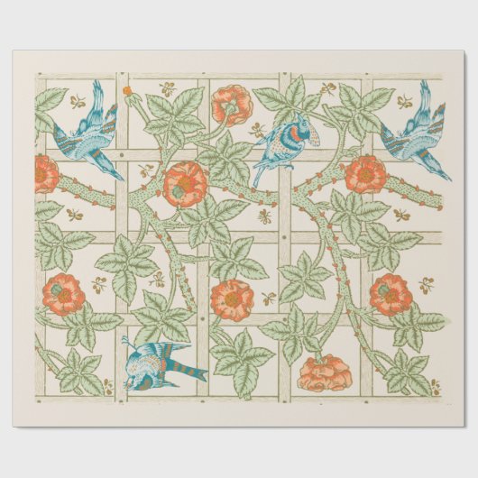 WRAPPINGSPAPIER : WILLIAM MORRIS : TRELLIS PATTERN CADEAUPAPIER (Vlak)