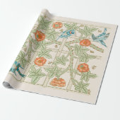 WRAPPINGSPAPIER : WILLIAM MORRIS : TRELLIS PATTERN CADEAUPAPIER (Uitgerold)