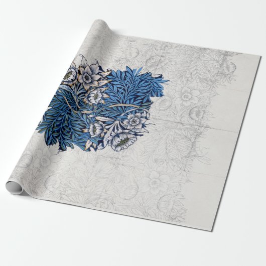 WRAPPINGSPAPIER : WILLIAM MORRIS : TULIP & WILLOW CADEAUPAPIER (Uitgerold)