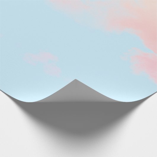 WRAPPINGSPAPIERBLAUW MET PINKSLOUDS CADEAUPAPIER (Hoek)