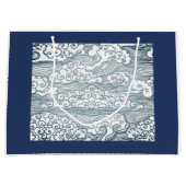 WRAPPORTBAG MET JAPANS WAVE PATTERN GROOT CADEAUZAKJE (Voorkant)