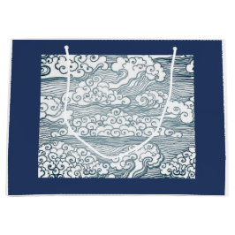 WRAPPORTBAG MET JAPANS WAVE PATTERN GROOT CADEAUZAKJE