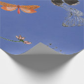 WRAPPORTBUTTERFLIES OP BLAUW CADEAUPAPIER (Hoek)