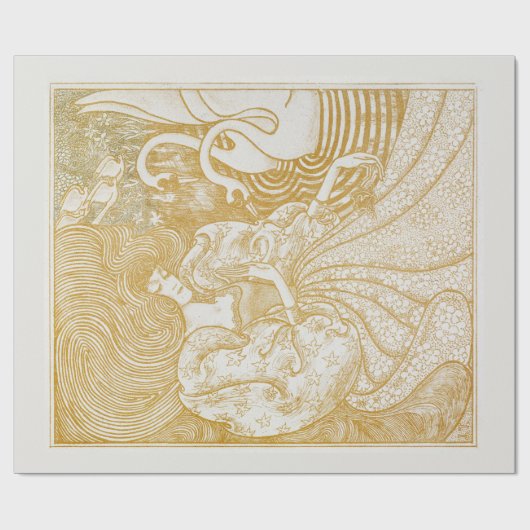 WRAPPORTEUR : VROUW MET ZANEN : JAN TOOROP CADEAUPAPIER (Vlak)