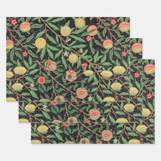 WRAPPORTEUR : WILLIAM MORRIS : POMEGRANAAT INPAKPAPIER VEL (Set)