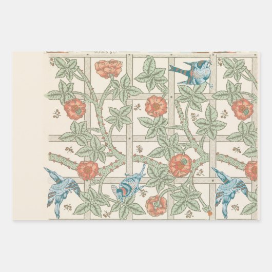 WRAPPORTEUR : WILLIAM MORRIS : TRELLIS INPAKPAPIER VEL (Voorkant 3)