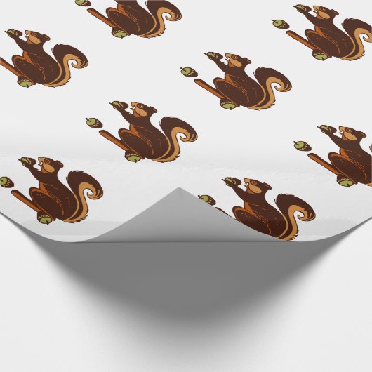 WRAPPORTPAPIERSQUIRREL MET ACORN CADEAUPAPIER (Hoek)