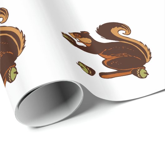 WRAPPORTPAPIERSQUIRREL MET ACORN CADEAUPAPIER (Rol Hoek)