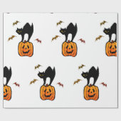 WRAPPORTSCHERMKAT MET POMPKIN EN BATS CADEAUPAPIER (Vlak)