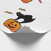 WRAPPORTSCHERMKAT MET POMPKIN EN BATS CADEAUPAPIER (Hoek)