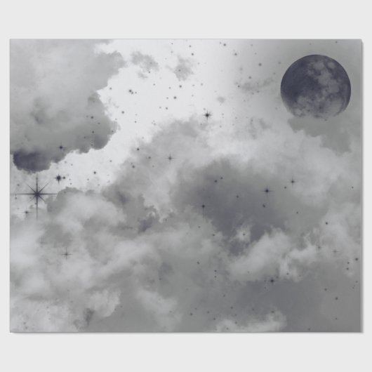 Wrapppapier, INVERTED NGHT SKY BLACK MOON Cadeaupapier (Vlak)
