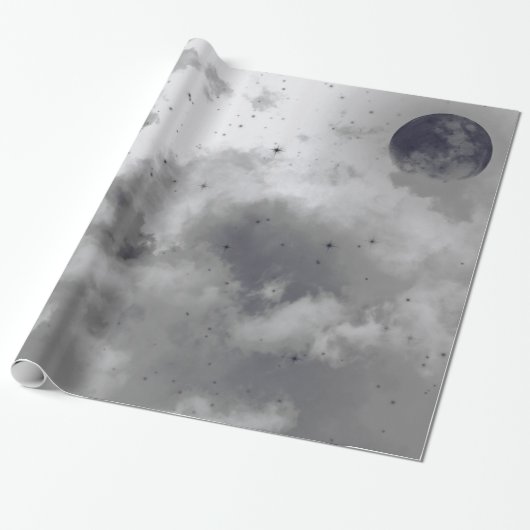 Wrapppapier, INVERTED NGHT SKY BLACK MOON Cadeaupapier (Uitgerold)