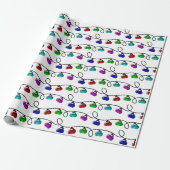 Wrapppapier met kerstlampjes - wit cadeaupapier (Uitgerold)