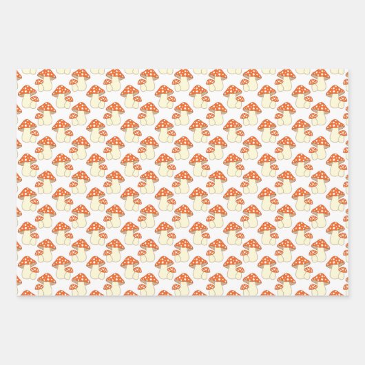 Wrapppapier voor bossen met egel en Amanita  Inpakpapier Vel (Voorkant 3)