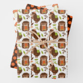 Wrapppapier voor bossen met egel en Amanita  Inpakpapier Vel (In situ)